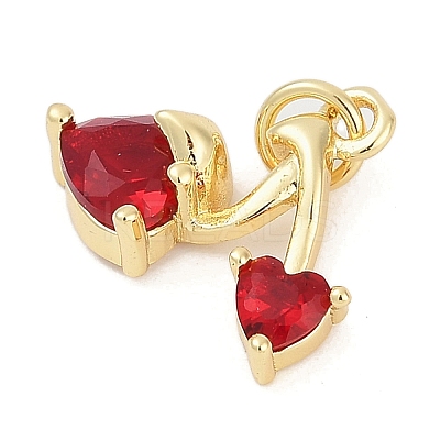 Brass Micro Pave Clear Cubic Zirconia Charms KK-G522-40G-03-1