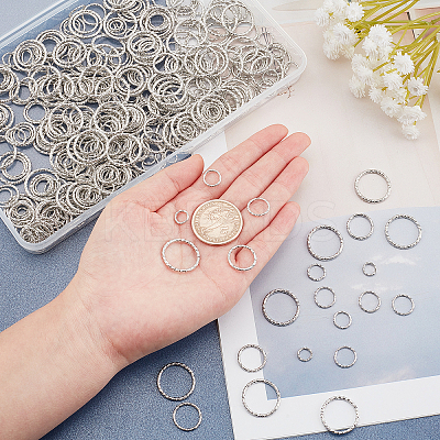 500Pcs 5 Style Iron Soldered Closed Jump Rings IFIN-PH0001-58-1