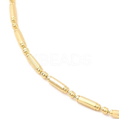 Rack Plating Brass Column Ball Chain Necklace for Women NJEW-F311-09G-1