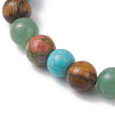 Natural & Synthetic Gemstone Beads Stretch Bracelets for Women BJEW-JB13270-1