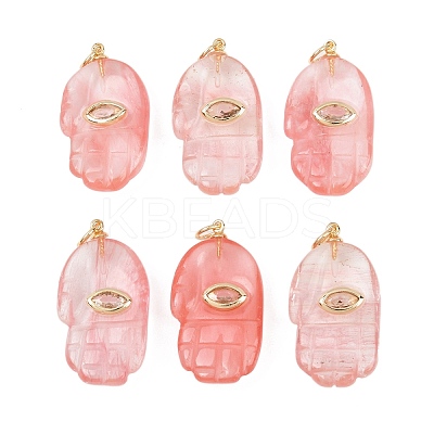Cherry Quartz Glass Pendants G-Z134-05C-1