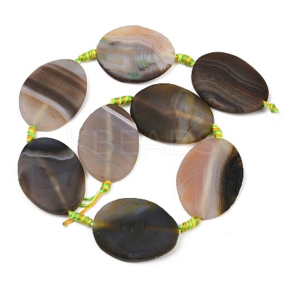 Natural Banded Agate Beads Strands G-P605-L02-01A-1