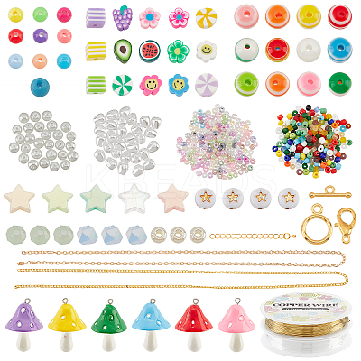 DIY Candy Color Bracelet Necklace Making Kit DIY-PH0009-40-1