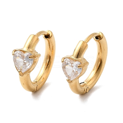 304 Stainless Steel Heart Hoop Earrings EJEW-H172-03G-1