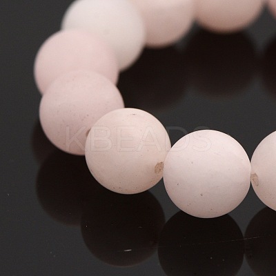 Frosted Natural Rose Quartz Round Bead Strands X-G-M272-06-10mm-1
