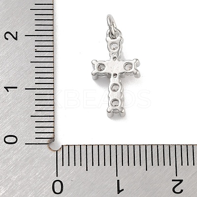 Rack Plating Brass Clear Cubic Zirconia Pendants X-KK-M293-13P-1