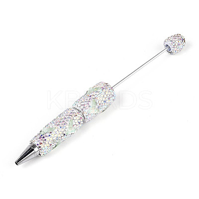 Fishtail Resin & Polymer Clay Pave Rhinestone Ball-Point Pen AJEW-T013-05H-1