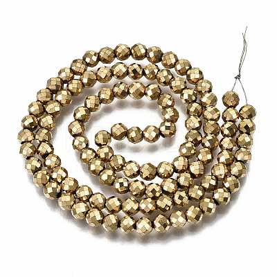 Electroplate Non-magnetic Synthetic Hematite Beads Strands G-T114-54B-G-1
