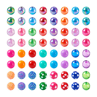 82Pcs 32 Style Opaque & Transparent Acrylic Beads MACR-TA0001-24-1