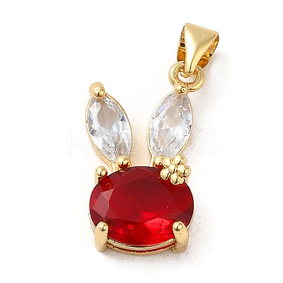 Rack Plating Brass Micro Pave Cubic Zirconia Pendants KK-P241-20G-03-1