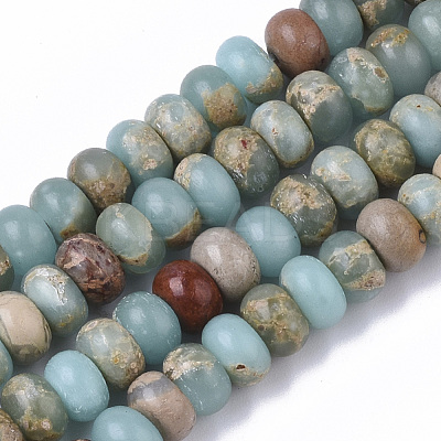 Natural Aqua Terra Jasper Beads Strands G-S366-013B-1