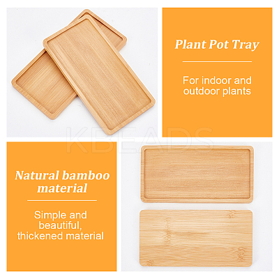 Bamboo Rectangle Plant Saucer AJEW-WH0475-31-1