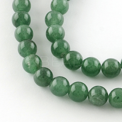 Round Natural Green Aventurine Beads Strands X-G-R331-8mm-01-1