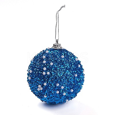 Christmas Ball Foam & Plastic Imitation Pearl Pendant Decoration FIND-G056-01C-1