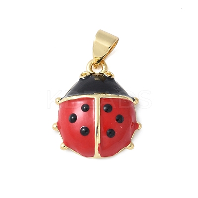 Brass Enamel Pendants KK-C089-05G-1