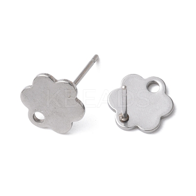 16Pcs 8 Styles 201 Stainless Steel Stud Earring Findings with Hole EJEW-FS0001-21-1