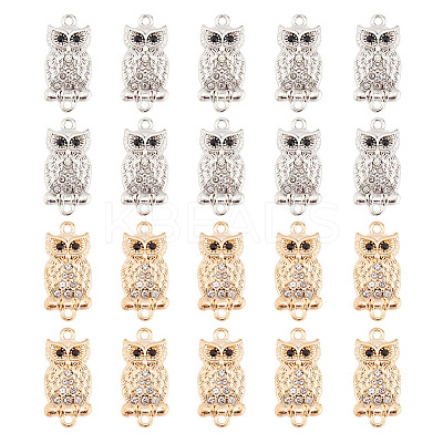 20Pcs 2 Colors Zinc Alloy Rhinestone Connector Charms FIND-AR0002-72-1