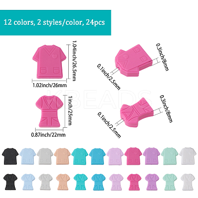24Pcs 24 Style Food Grade Eco-Friendly Silicone Beads SIL-CA0002-61-1