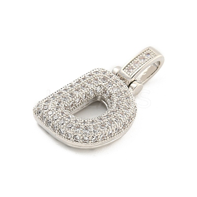 Brass Micro Pave Clear Cubic Zirconia Pendants KK-B099-01P-D-1