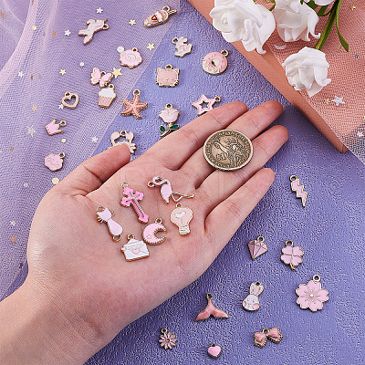 30Pcs 30 Style Alloy Enamel Pendants & Charms ENAM-CJ0001-116-1
