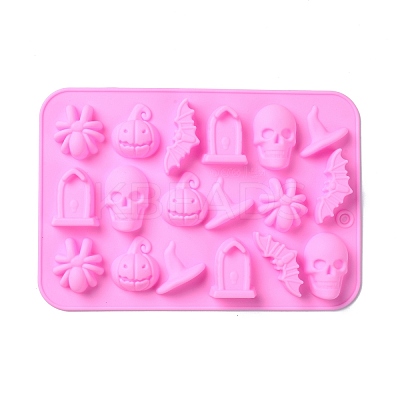 Halloween Theme Tombstone/Skull/Bat Cake Decoration Food Grade Silicone Molds LS-DIY-E067-04-1