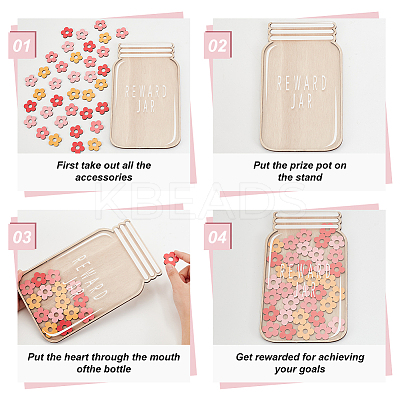 DIY Wood Flower Reward Chart for Kids AJEW-WH0542-79-1
