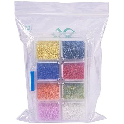 Mixed 12/0 Round Glass Seed Beads SEED-PH0006-2mm-04-1
