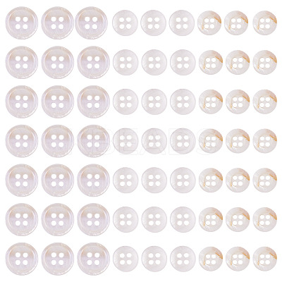 105Pcs 3 Styles Natural 4-Hole Freshwater Shell Buttons BUTT-TA0001-26-1