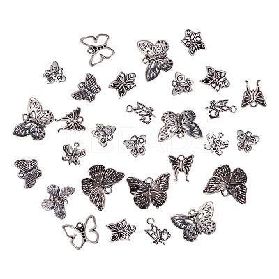 Tibetan Style Hollow Alloy Pendants TIBE-CJ0001-09-1
