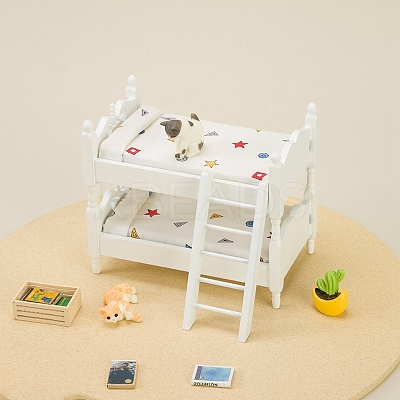 Wood Children Double-Layer Bunk Bed Miniature Ornaments PW-WG88645-01-1