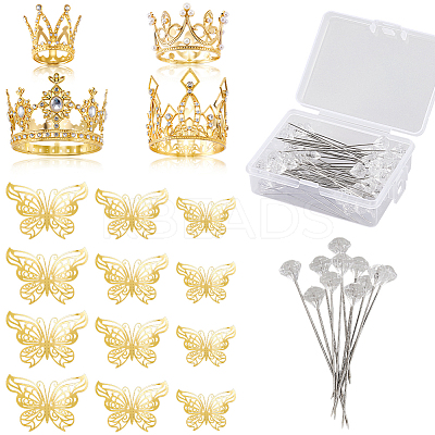 Crown Zinc Alloy Cake Decoration AJEW-CP0008-85S-1