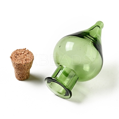 Teardrop Glass Cork Bottles Ornament AJEW-A039-01G-1