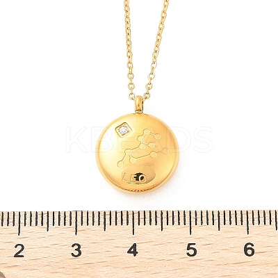 304 Stainless Steel Clear Cubic Zirconia Constellation Pendant Necklaces NJEW-R021-02G-09-1