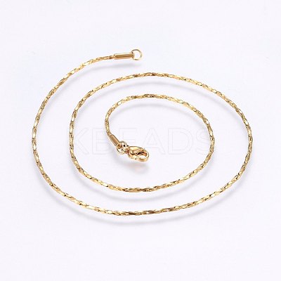 304 Stainless Steel Boston Link Chain Necklaces NJEW-F221-10G-B-1