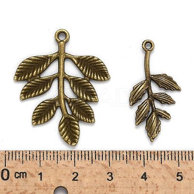 Mixed Style Tibetan Style Alloy Leaf Pendants TIBEP-F040-01AB-1