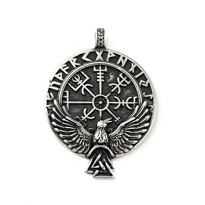 304 Stainless Steel Viking Pendants STAS-P309-28AS-1