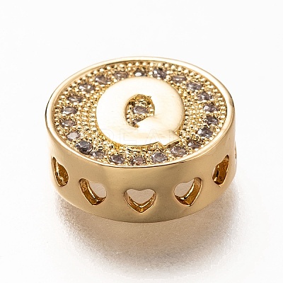 Golden Plated Brass Micro Pave Cubic Zirconia Multi-Strand Links KK-P191-01Q-G-1