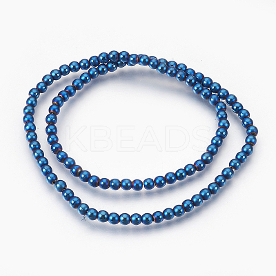 Electroplate Non-Magnetic Synthetic Hematite Beads Strands G-F585-C07-4mm-1