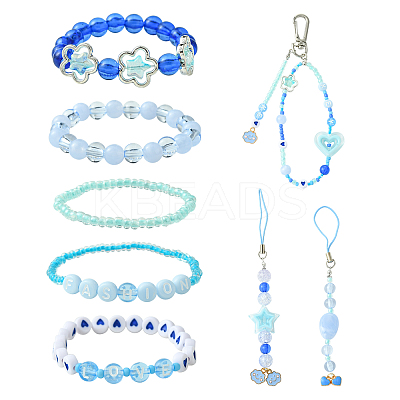 Ocean Color DIY Mobile Phone Strap Making Kit DIY-FS0006-56-1