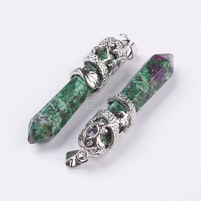 Natural Ruby in Zoisite Big Pointed Pendants G-G738-A-04-1