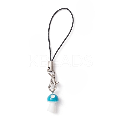 Opaque Resin Mushroom Mobile Straps HJEW-JM01506-1
