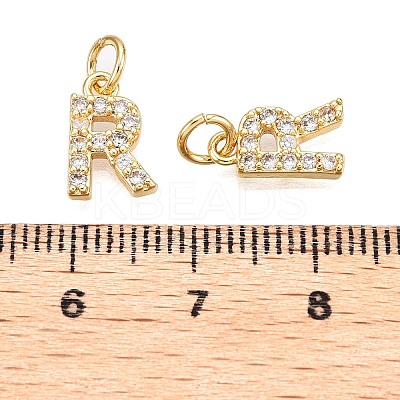 Brass Micro Pave Clear Cubic Zirconia Charms KK-ZX025-07R-1
