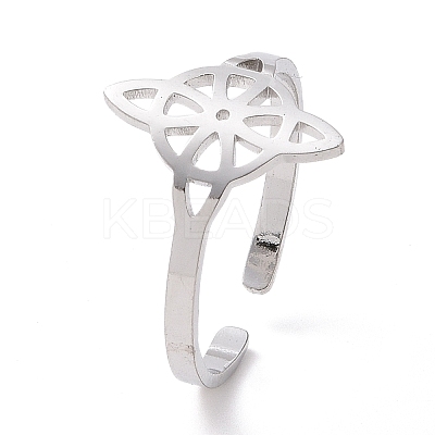 Non-Tarnish 304 Stainless Steel Sailor's Knot Open Cuff Ring LS-RJEW-P037-03P-1
