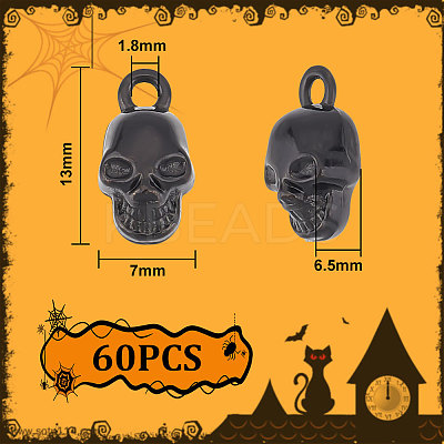 60Pcs Halloween Alloy Pendants FIND-UN0002-50EB-1