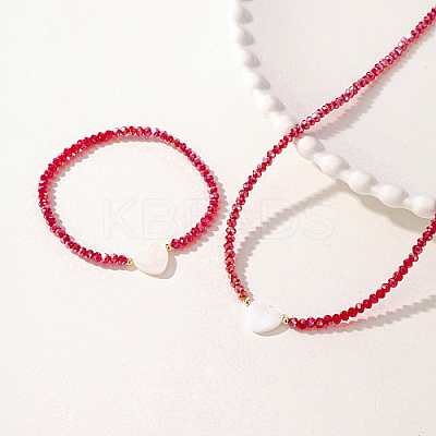 Glass Beaded Stretch Bracelets & Beaded Necklaces SS0956-4-1