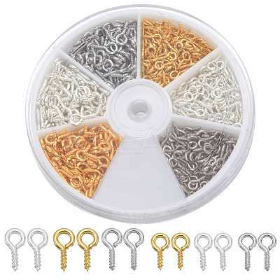 540pcs 6 Styles Iron Screw Eye Pin Peg Bails IFIN-SP0001-02-1