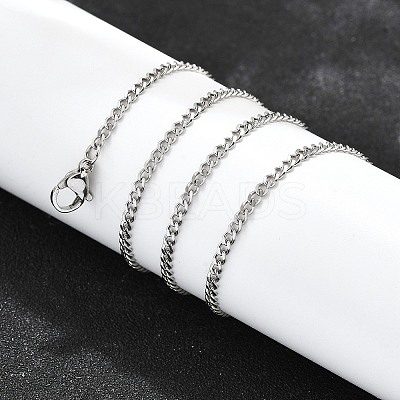Non-Tarnish 304 Stainless Steel Curb Chain Necklaces NJEW-L162-01B-P-1