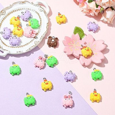 20Pcs Animal Series Opaque Resin Pendants CRES-YW0002-52-1