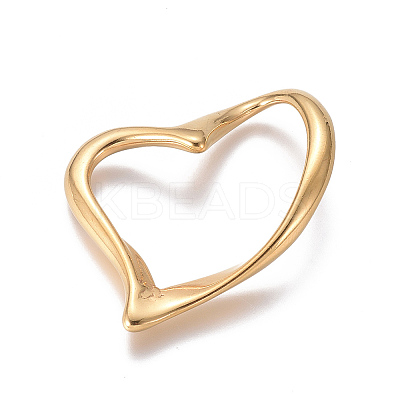 304 Stainless Steel Heart Linking Rings LS-STAS-L162-10G-1