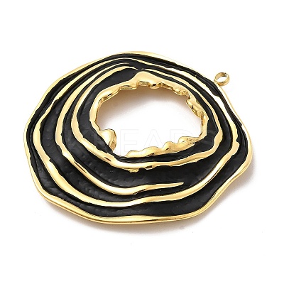 304 Stainless Steel Enamel Big Pendants STAS-P427-03G-01-1